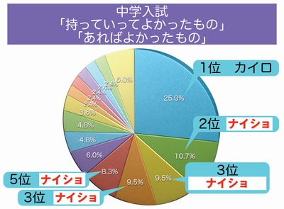 中学入試　持っていってよかったもの2位以下