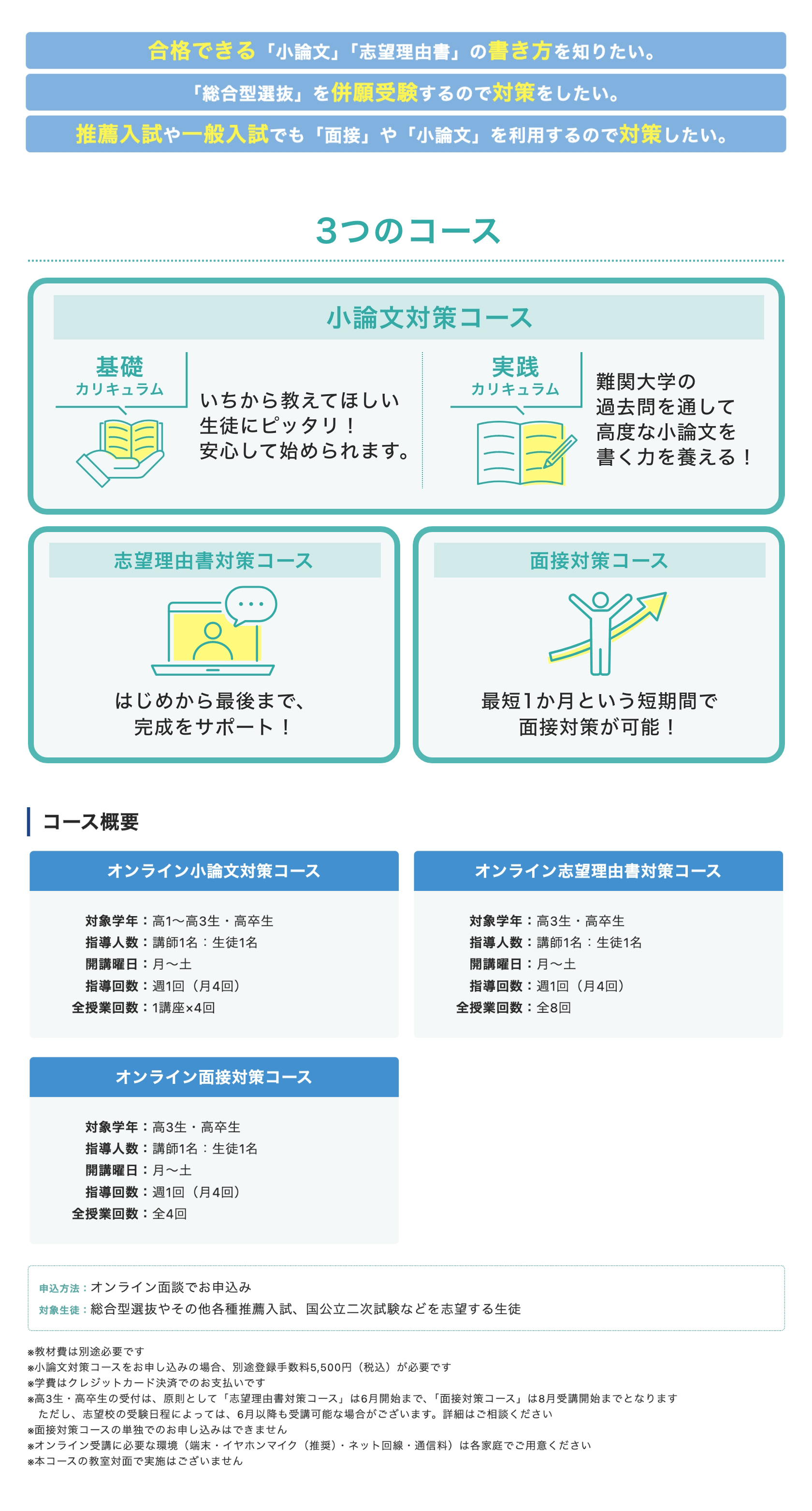 総合型選抜対策オンラインコース
