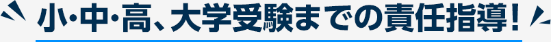 小・中・高、大学受験までの責任指導！